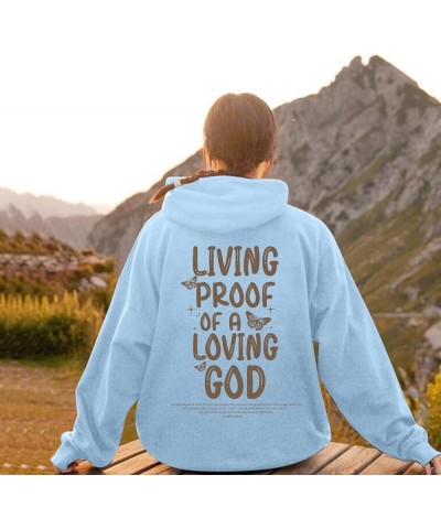 Living Proof Of A Loving God Hoodies For Women Oversized Shaper Printed Hooded Pullover Sweatshirts Long Sleeve Hoodie Tops L...