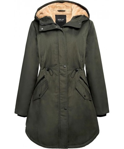 Women's Thicken Fleece Lined Parka Winter Coat Hooded Jacket with Pockets Deep Forest $66.70 Jackets