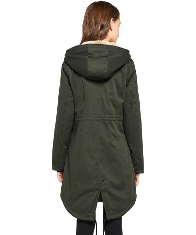 Women's Thicken Fleece Lined Parka Winter Coat Hooded Jacket with Pockets Deep Forest $66.70 Jackets