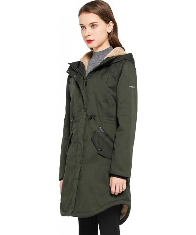 Women's Thicken Fleece Lined Parka Winter Coat Hooded Jacket with Pockets Deep Forest $66.70 Jackets