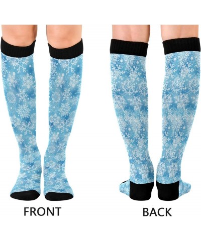 Mardi Gras Lilye Compression Socks for Women and Men Circulation Black Long Socks for Athletic Running 1 2 Blue Snowflakes $9...