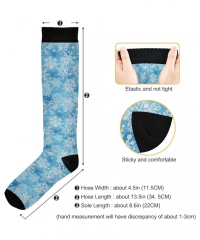 Mardi Gras Lilye Compression Socks for Women and Men Circulation Black Long Socks for Athletic Running 1 2 Blue Snowflakes $9...