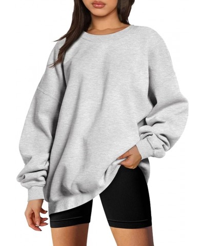 Womens Autumn And Winter Loose Top Solid Color Shoulder Sleeve Hoodless Pullover Sweatshirt Sweater Dz Sweatshirt Grey $12.59...