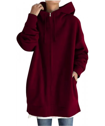 Women's Cardigan Hoodies Lounging Jackets Plus Size Hoodie 2022 Pullover Hooded Tunic Sweatshirts Clothes Tops Blouse 04 Wine...