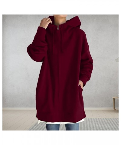 Women's Cardigan Hoodies Lounging Jackets Plus Size Hoodie 2022 Pullover Hooded Tunic Sweatshirts Clothes Tops Blouse 04 Wine...