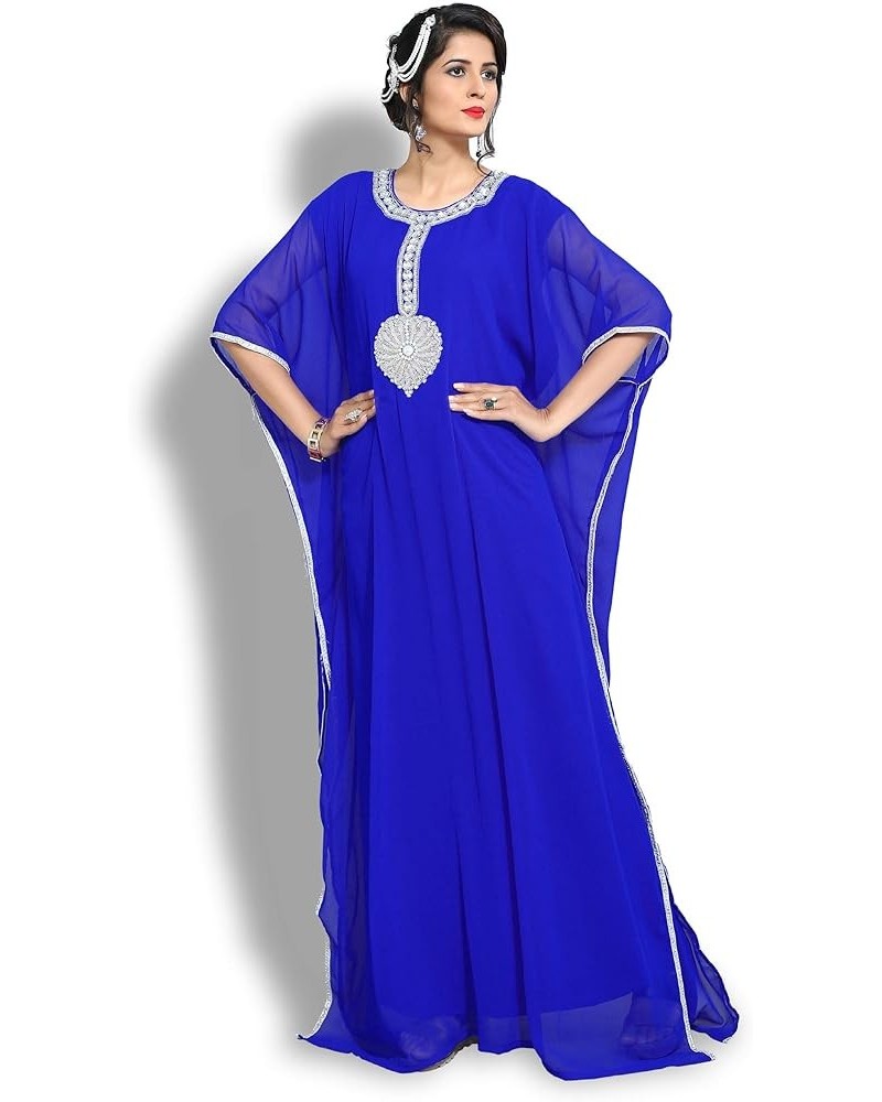 Women wear Dubai Kaftan Farasha Caftan Long Maxi Party Dress Top - Free Size Royalblue $24.75 Dresses