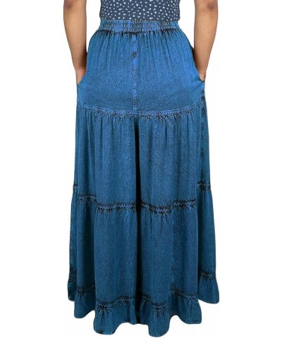 Womens Soft Flowy Palazzo Wide Flared Belly Bottom High Waistband Drawstring Ruffle Pant Trouser Navy $29.23 Pants