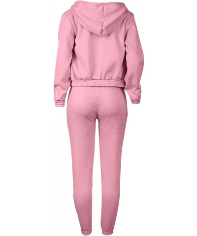 Womens 3 Piece Lounge Set Crop Tank Top Zipper Hoodie Jacket Sweatsuits Casual Tracksuit Sets Workout Jogging Suits A5-pink $...