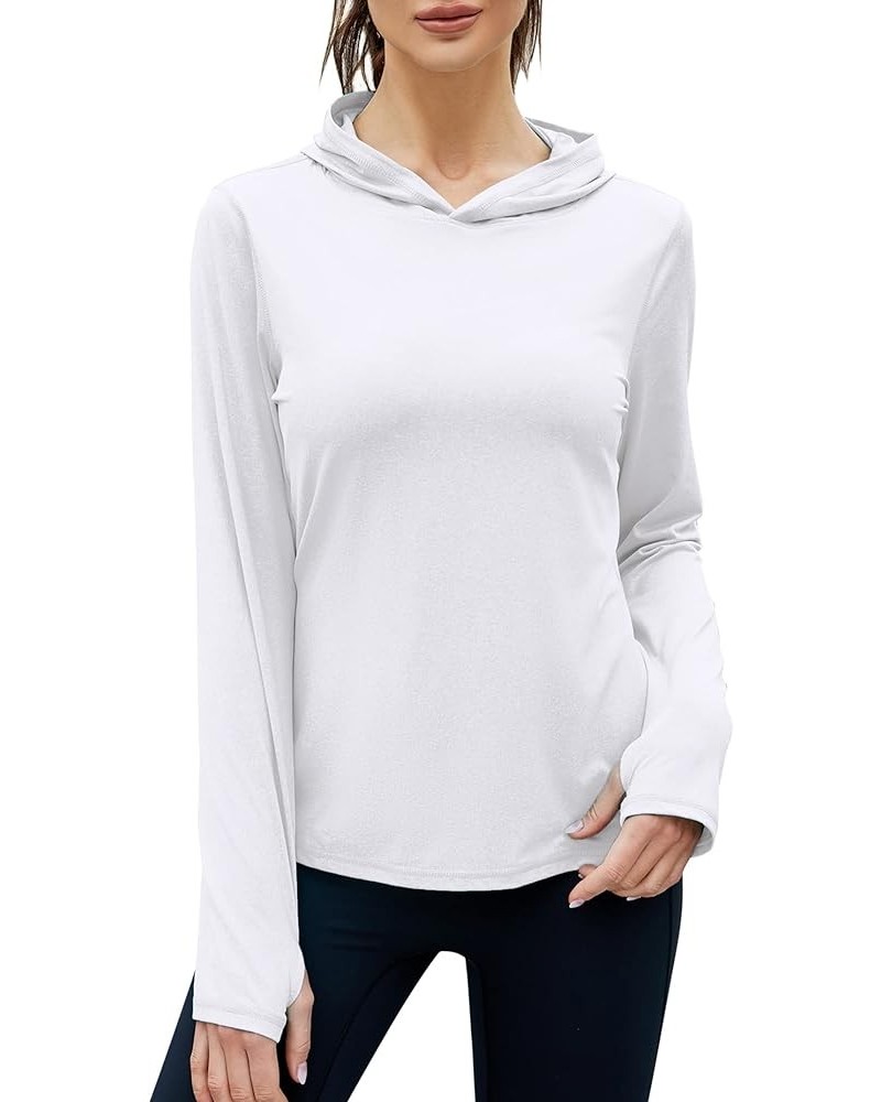 Women's UPF 50+ Sun Protection Hoodie Long Sleeve Lightweight Sun Shirt for Outdoor Running Fishing Hiking Style 1: White $11...