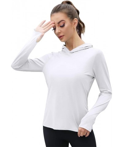 Women's UPF 50+ Sun Protection Hoodie Long Sleeve Lightweight Sun Shirt for Outdoor Running Fishing Hiking Style 1: White $11...