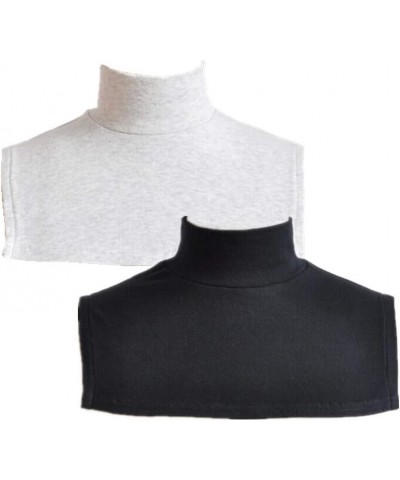 3PC Solid Color Womens Half Top Mock Blouse Neck Dickey False Fake Turtleneck Neck Warmer(Black+White+Red) $9.87 Blouses