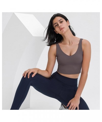 Womens' Sports Bra Longline Workout Tank Tops Yoga Cropped Tops Support with Removable Padded Vintage Purple $9.99 Lingerie