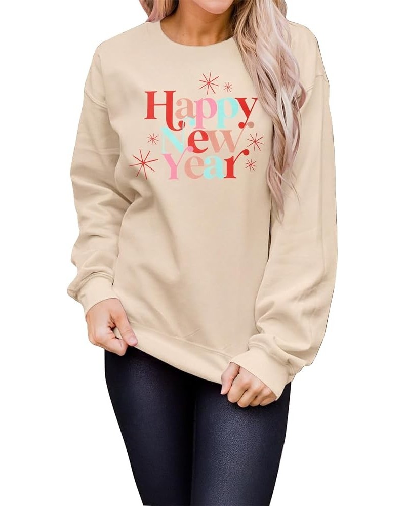 Women's Merry and Bright Crewneck Sweatshirt Long Sleeve Merry Christmas Sweatshirt Retro Fall Winter Pullover Tops Beige-n $...