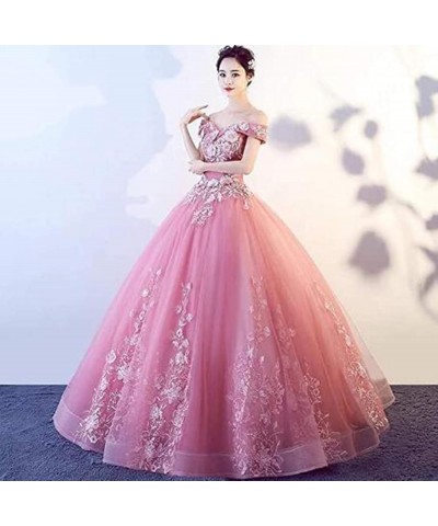 Women's Appliques Quinceanera Dresses Ball Gown Long Sweet 16 Dresses Off Shoulder Orange $35.70 Dresses