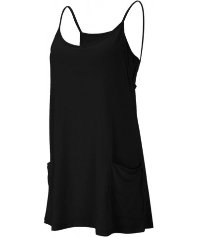 Women Summer Tennis Dress Sleeveless Halter Neck Athletic Short Jumpsuits Loose One Piece 2 in 1 Workout Rompers 1 Black $8.4...