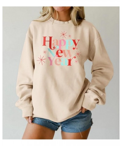 Women's Merry and Bright Crewneck Sweatshirt Long Sleeve Merry Christmas Sweatshirt Retro Fall Winter Pullover Tops Beige-n $...