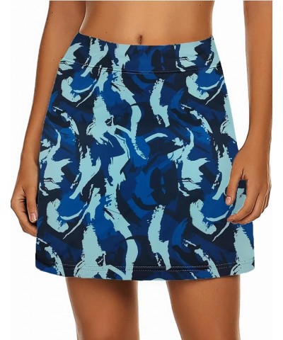 Women's Active Performance Skort Lightweight Skirt for Running Tennis Golf Workout Sports A-blue Floral $13.44 Skirts