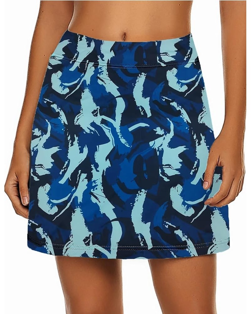 Women's Active Performance Skort Lightweight Skirt for Running Tennis Golf Workout Sports A-blue Floral $13.44 Skirts