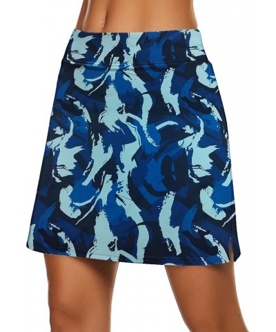 Women's Active Performance Skort Lightweight Skirt for Running Tennis Golf Workout Sports A-blue Floral $13.44 Skirts