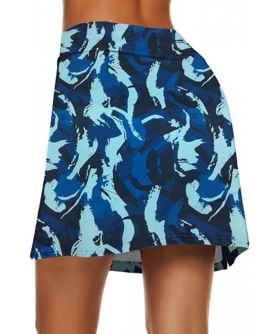 Women's Active Performance Skort Lightweight Skirt for Running Tennis Golf Workout Sports A-blue Floral $13.44 Skirts