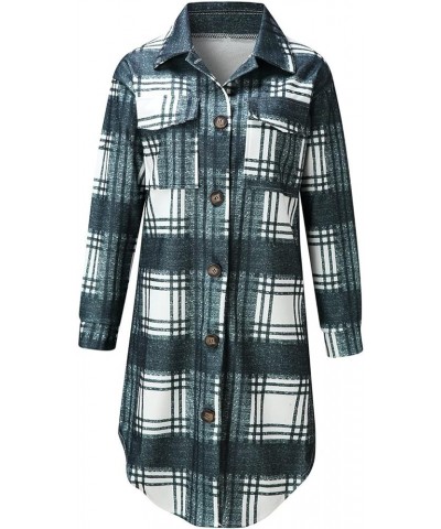 Plaid Shirts for Women Casual Shacket Jacket Long Sleeve Lapel Button Down Shirts Coats Blouse Tops with Pocket Plaid Shacket...