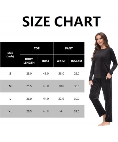 Women Velour Sweatsuits Sets Lounge Set 2 Piece Sweatsuit Crew Neck Sweatshirt and Sweatpant Velvet Jogging Suit Black $20.16...