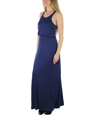 Women's Maxi Sleeveless Summer Long Dress Y Back Scoopneck - Navy $13.74 Dresses