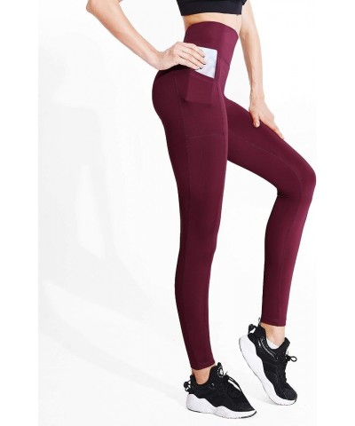 Women's Yoga Pant Tummy Control High Waist Running Leggings with Pocket 9048 3 Pack,black/Grey/Red $17.58 Activewear