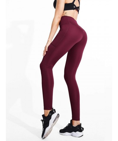 Women's Yoga Pant Tummy Control High Waist Running Leggings with Pocket 9048 3 Pack,black/Grey/Red $17.58 Activewear