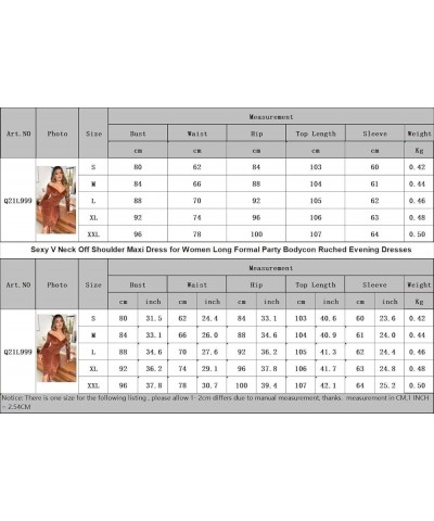 Sexy V Neck Off Shoulder Maxi Dress for Women Long Formal Party Bodycon Ruched Evening Midi Dresses Wine $12.97 Dresses