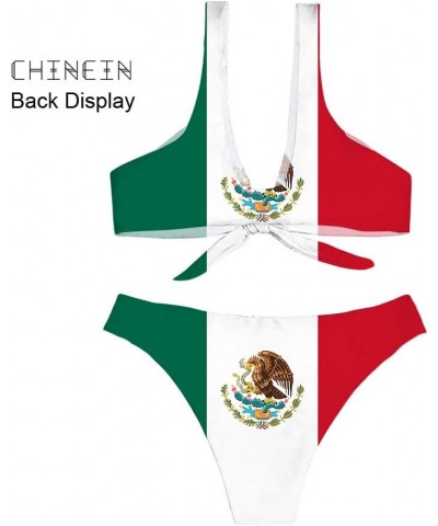 Women's Push Up Two Piece Bikini Swimsuits Swimwear Bathing Suits Mexico Flag Bow-tie Bra Style $13.61 Swimsuits