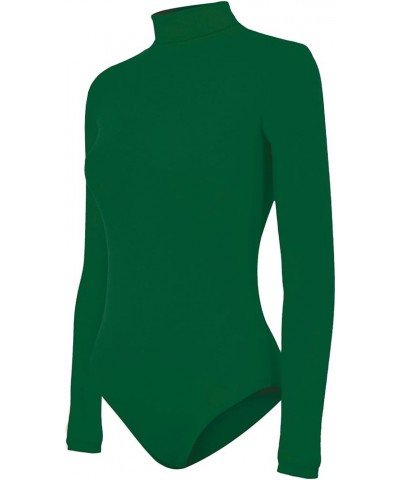 Stretch Nylon Turtleneck Bodysuit Forest Grn $11.01 Tops