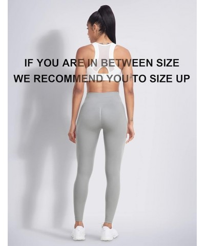 Seamless Workout Leggings for Women Gym Yoga Pants Scrunch Butt Lift Leggings High Waist Tummy Control 1 Light Grey $11.25 Le...