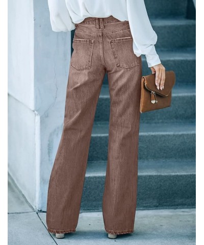 High Waisted Ripped Flare Jeans for Women Distressed Bell Bottom Jeans Wide Leg Pants Pecan Brown $21.12 Jeans