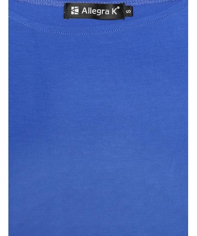 Women's Off Shoulder Top Short Sleeve Halloween Solid Basic Sexy Slim Fit Tees Royal Blue $8.81 T-Shirts