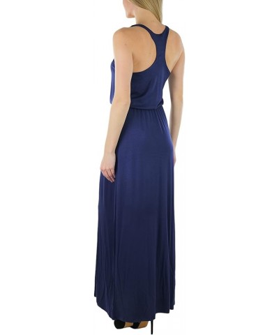 Women's Maxi Sleeveless Summer Long Dress Y Back Scoopneck - Navy $13.74 Dresses