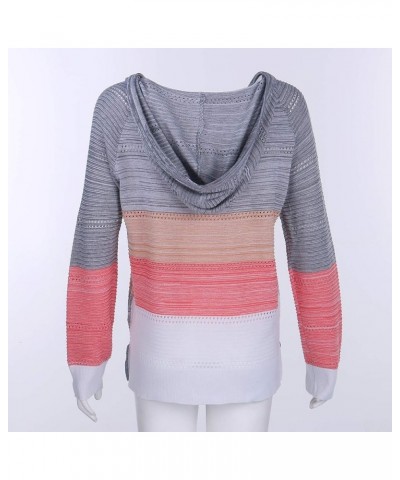 Womens Pullover Hoodie Sweaters Color Block Long Sleeve Sweatshirts Lounge Hoodie Tops Orange $13.99 Others