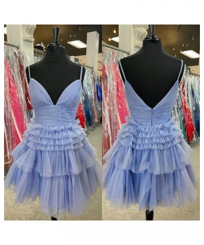 Junior's Tiered Tulle Short Homecoming Dresses for Teens V-Neck Glitter A-Line Prom Cocktail Party Gowns Turquoise $30.53 Dre...