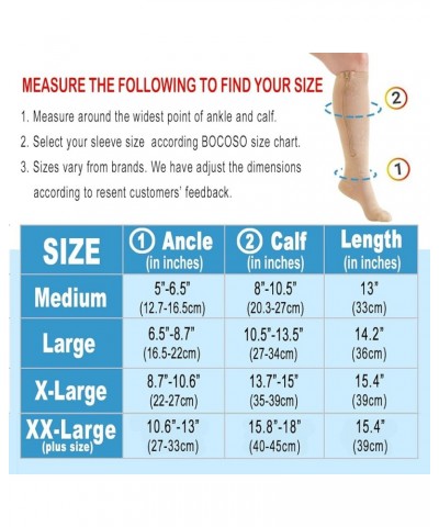 2 Pairs Medical Zipper Compression Socks 15-20mmHg for Women&Men, Knee High Compression Stockings X-Large Beige $11.12 Active...