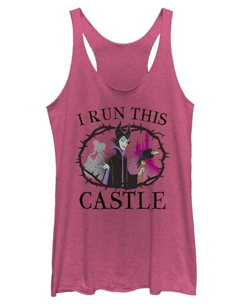 Disney Women's Maleficent I Run This Castle Pink Heather $15.00 Tanks