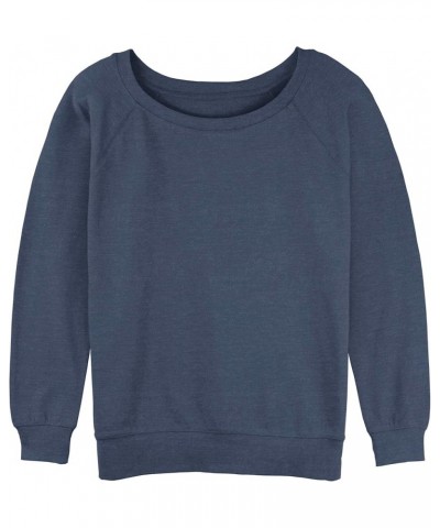 Women's Raglan Pullover with Coverstitch Blue Heather $8.93 Sweaters