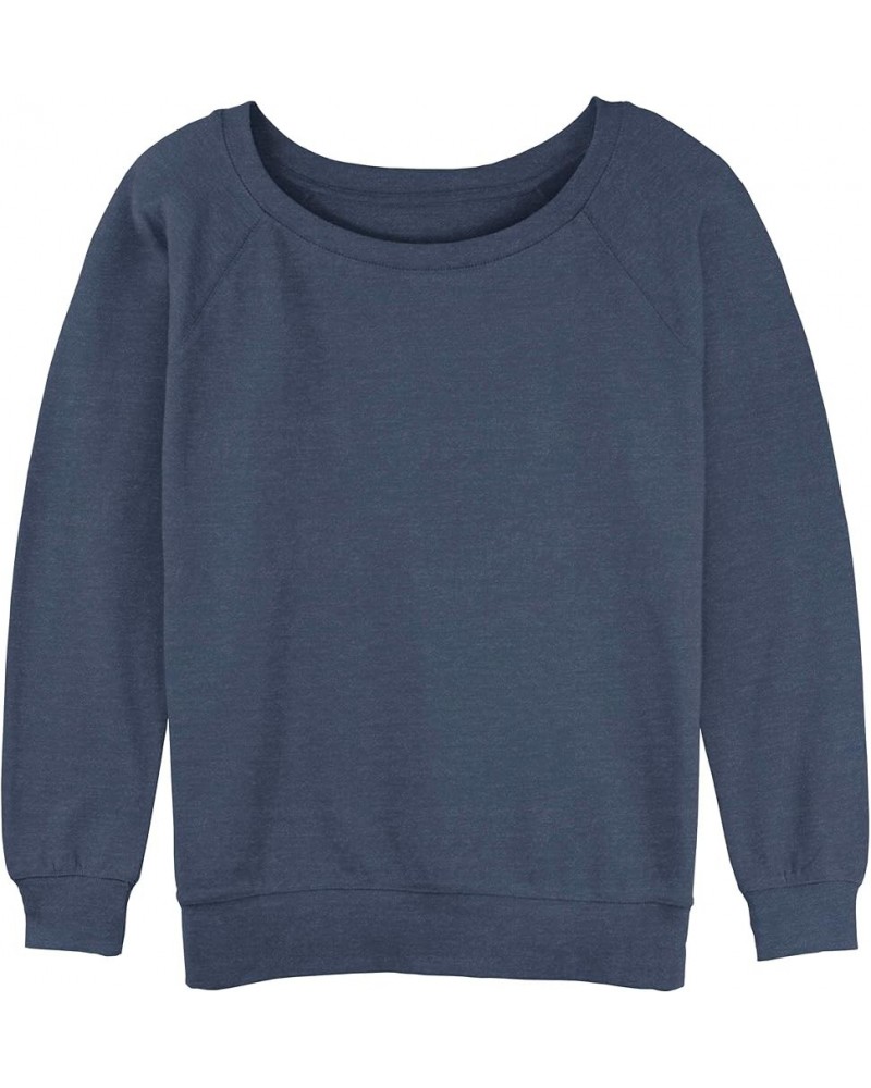 Women's Raglan Pullover with Coverstitch Blue Heather $8.93 Sweaters