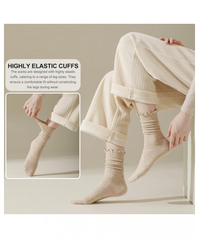 Womens Cotton Socks - Ruffle Turn Cuff Sock - Casual Crew Frilly Sock 6 Pairs (White*6) $11.19 Socks