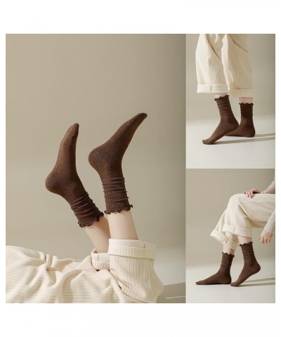 Womens Cotton Socks - Ruffle Turn Cuff Sock - Casual Crew Frilly Sock 6 Pairs (White*6) $11.19 Socks