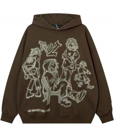 Womens Y2k Zip Up Hoodie Star Graphic Oversized Hoodies Sweatshirts Goth Harajuku Grunge Jacket Streetwear K1-brown $14.27 Ho...