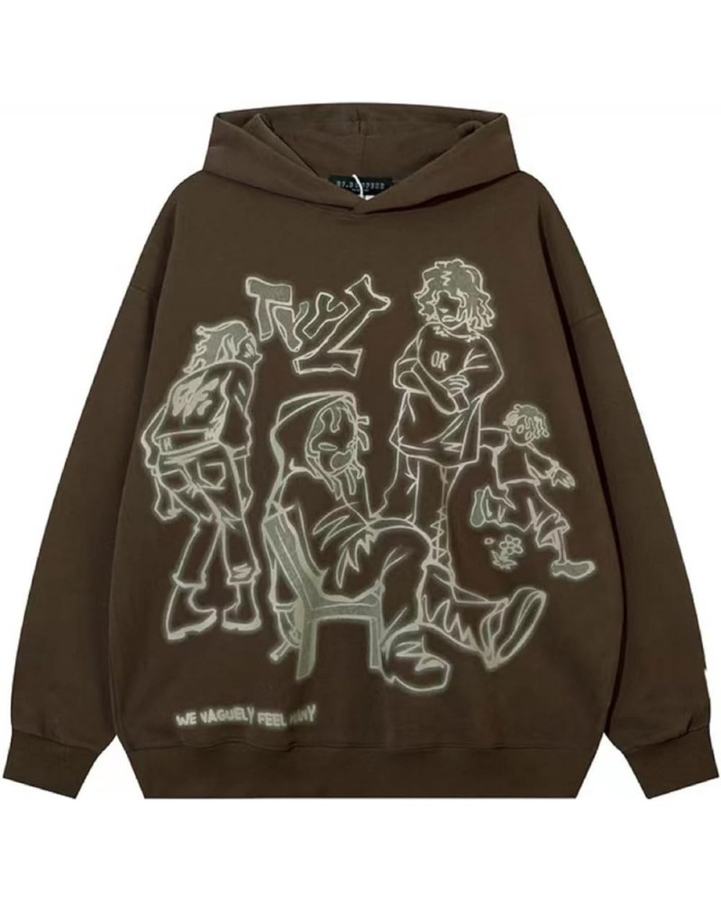 Womens Y2k Zip Up Hoodie Star Graphic Oversized Hoodies Sweatshirts Goth Harajuku Grunge Jacket Streetwear K1-brown $14.27 Ho...