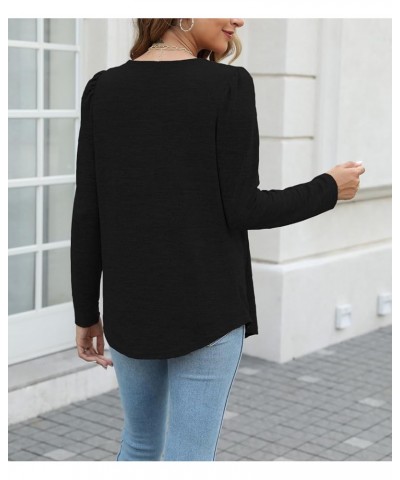 Sweatshirts for Women Crew Neck Long Sleeve Tunic Shirt Tops for Legging 02 Black $10.25 Tops