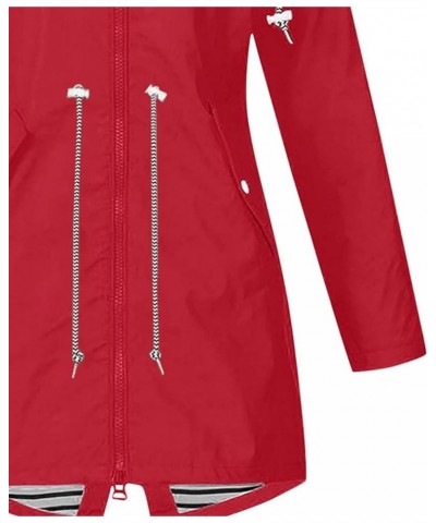 Jackets for Women Waterproof Rain Jacket with Hood Long Lightweight Outdoor Raincoat Zipper Lightweight Raincoat Rain Jacket ...