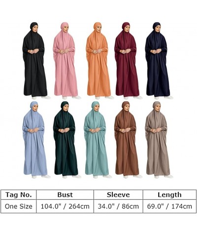 Jilbab for Muslim Women Hooded Abaya Kaftan Dress Hijab Chador One-Piece Loose Fit Arabic Islamic Prayer Robe Dark Red $25.64...