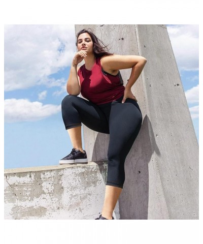 3 Pack Plus Size Capri Leggings for Women -Stretchy X-Large-4X Tummy Control High Waist Spandex Workout Yoga Pants 3X-Large 3...